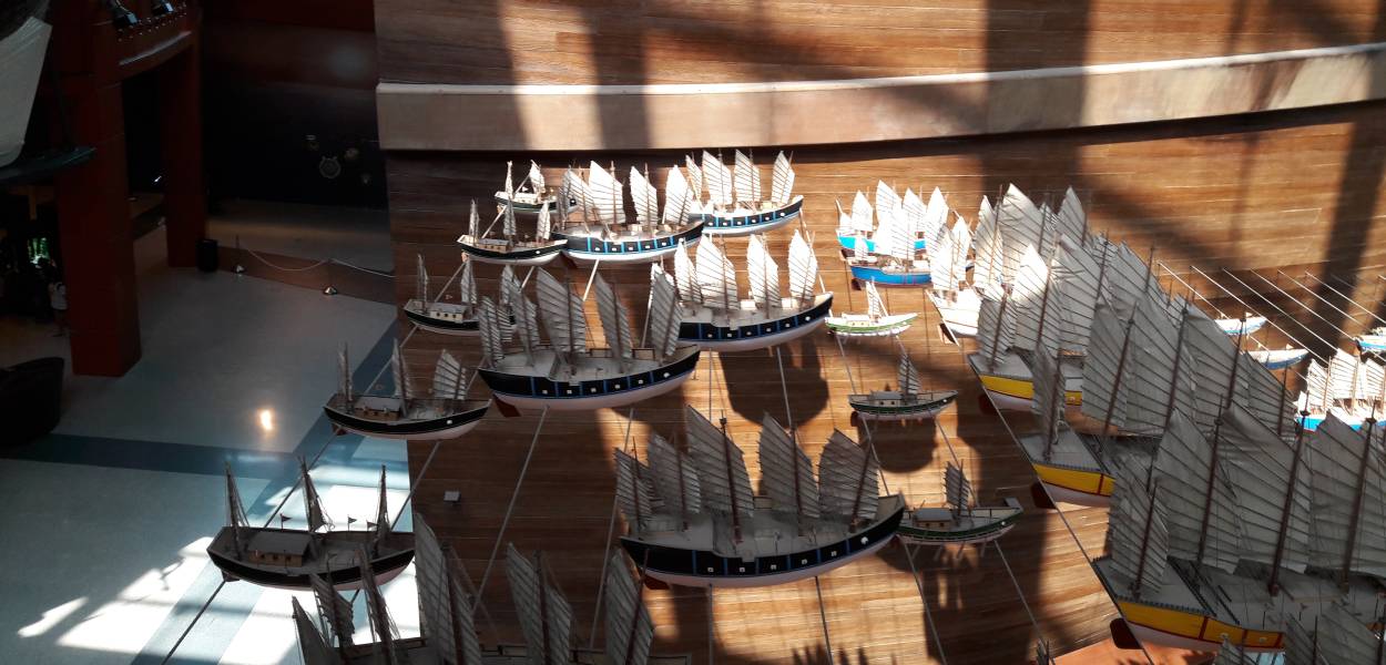 A replica of Admiral Cheng Ho's fleet