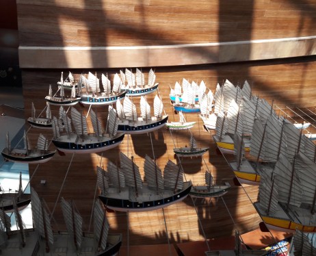 A replica of Admiral Cheng Ho's fleet