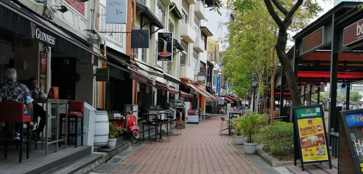 A famous food street in Singapore