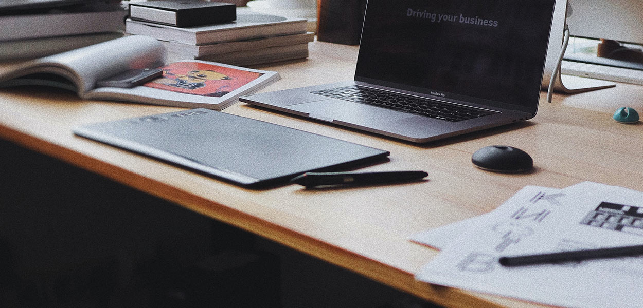 a laptop on a desk