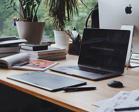 a laptop on a desk